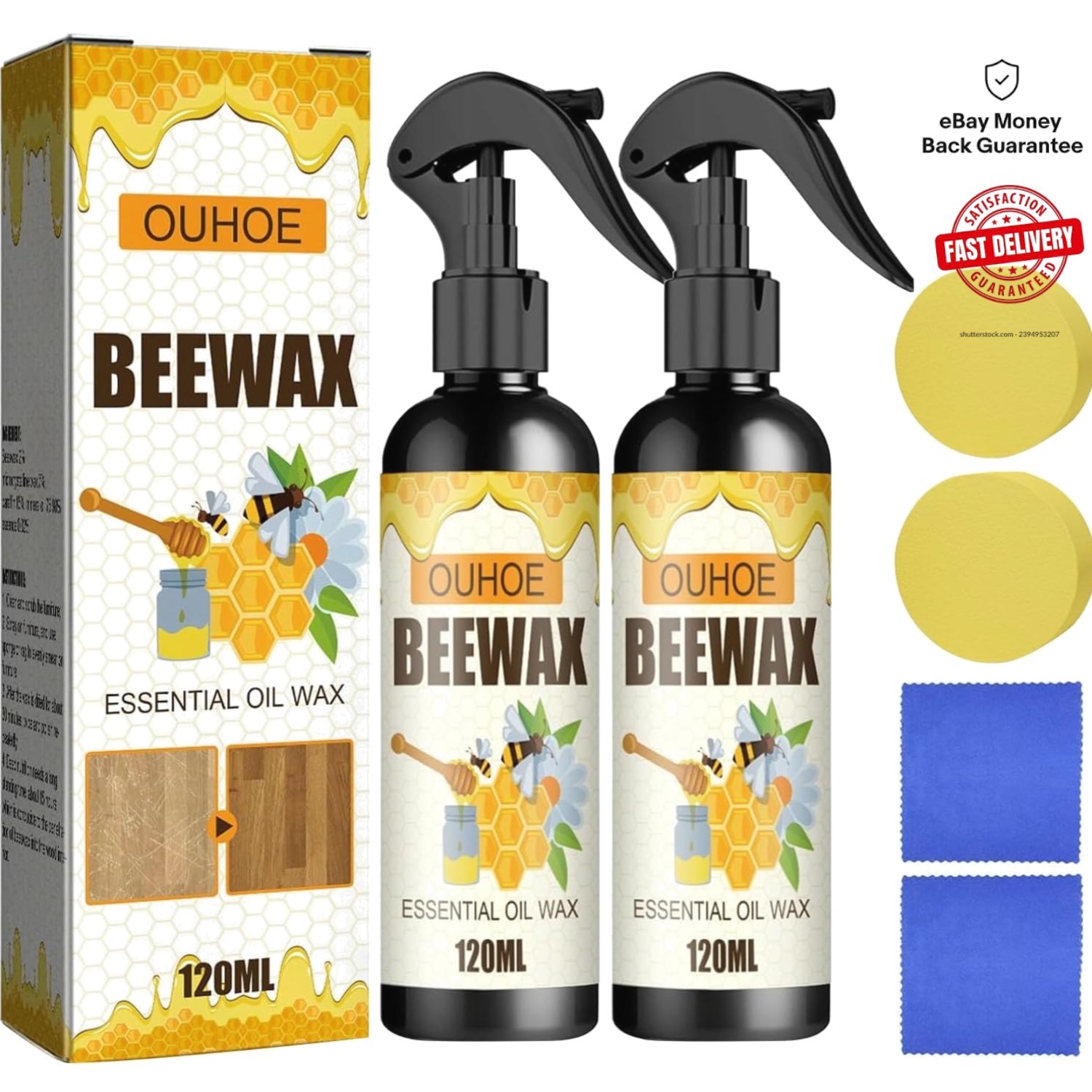 Multi-Purpose Beeswax Spray Polish – Eco-Friendly & Easy to Use (2 Pack)