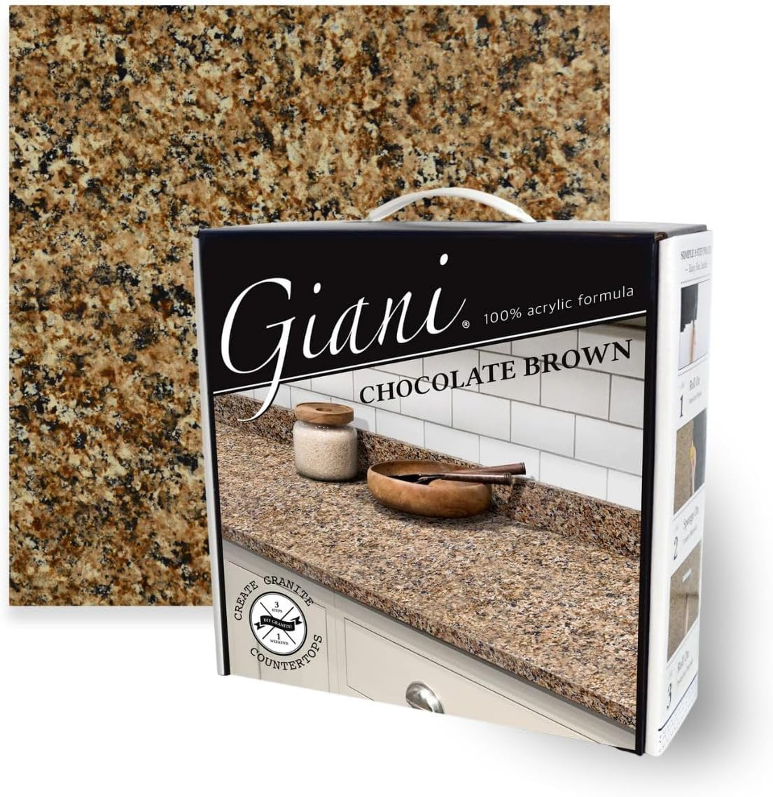 Granite Countertop Paint Kit 2.0-100% Acrylic (Chocolate Brown)
