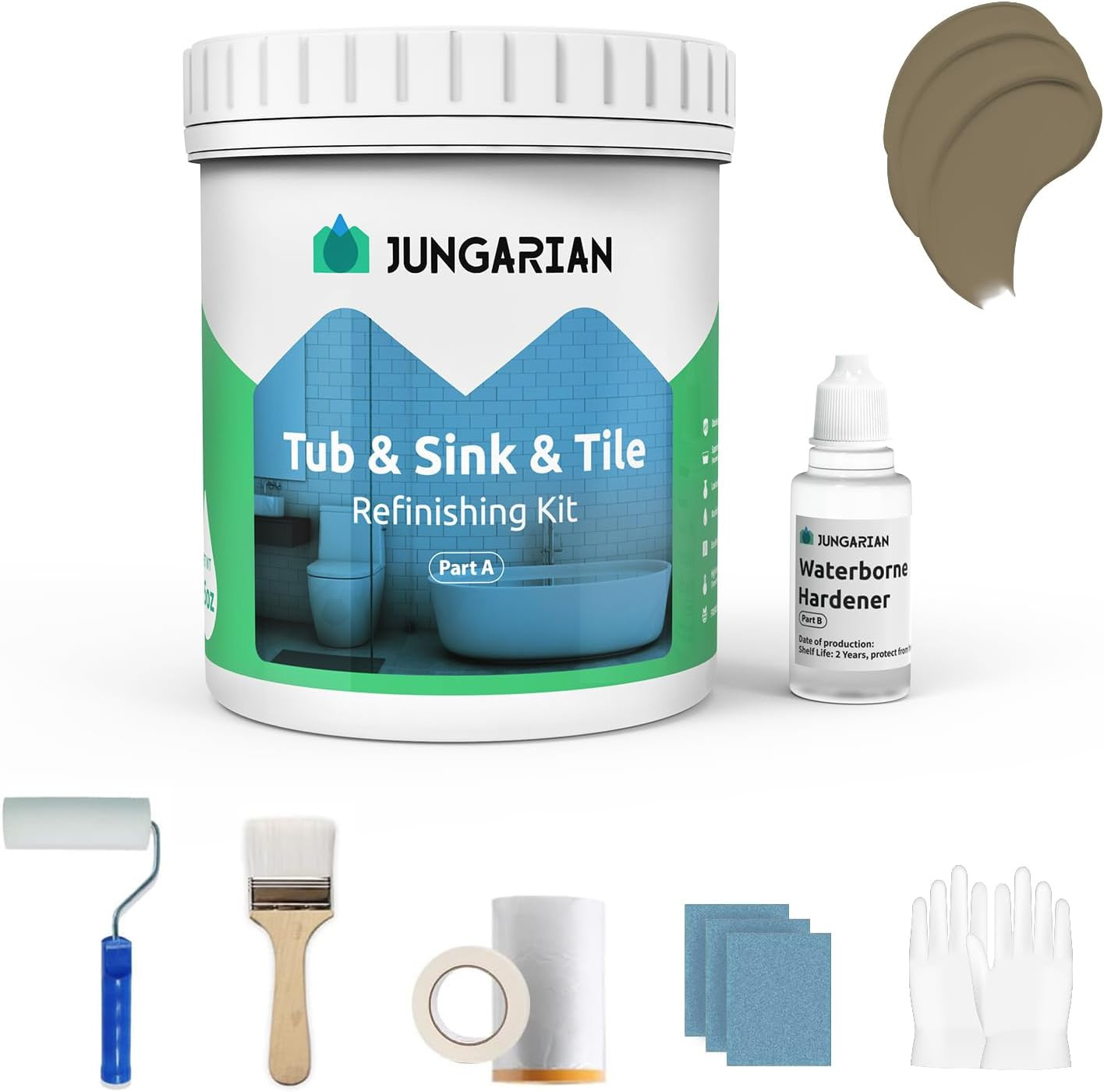 Tub and Tile Refinishing Kit 35Oz with Tools, Low Odor DIY Bathroom Paint Sink T