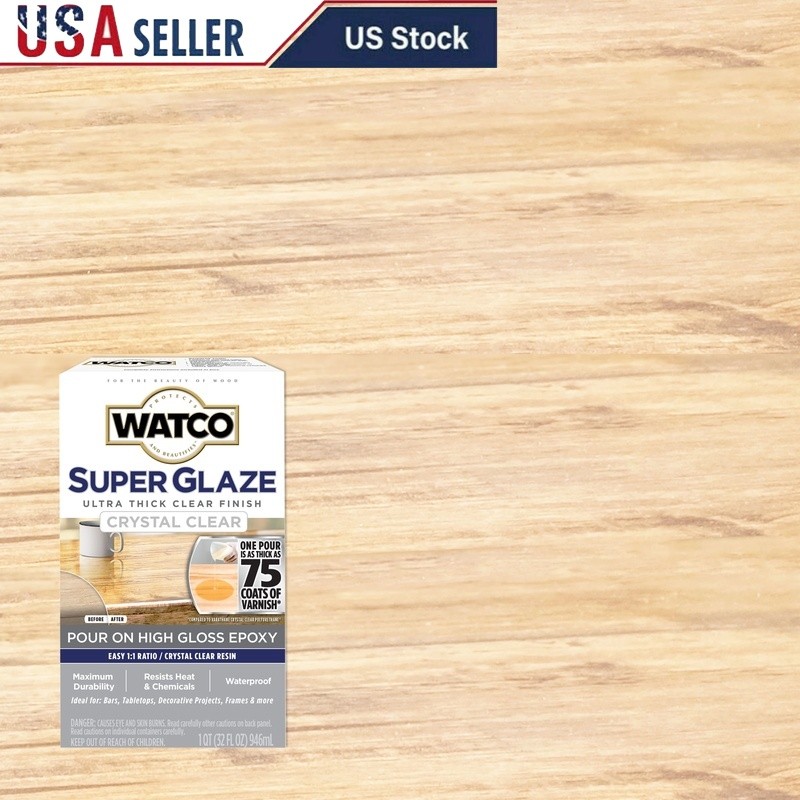 High Gloss Epoxy Resin Super Glaze Waterproof Finish Table Top Furniture 1 Quart