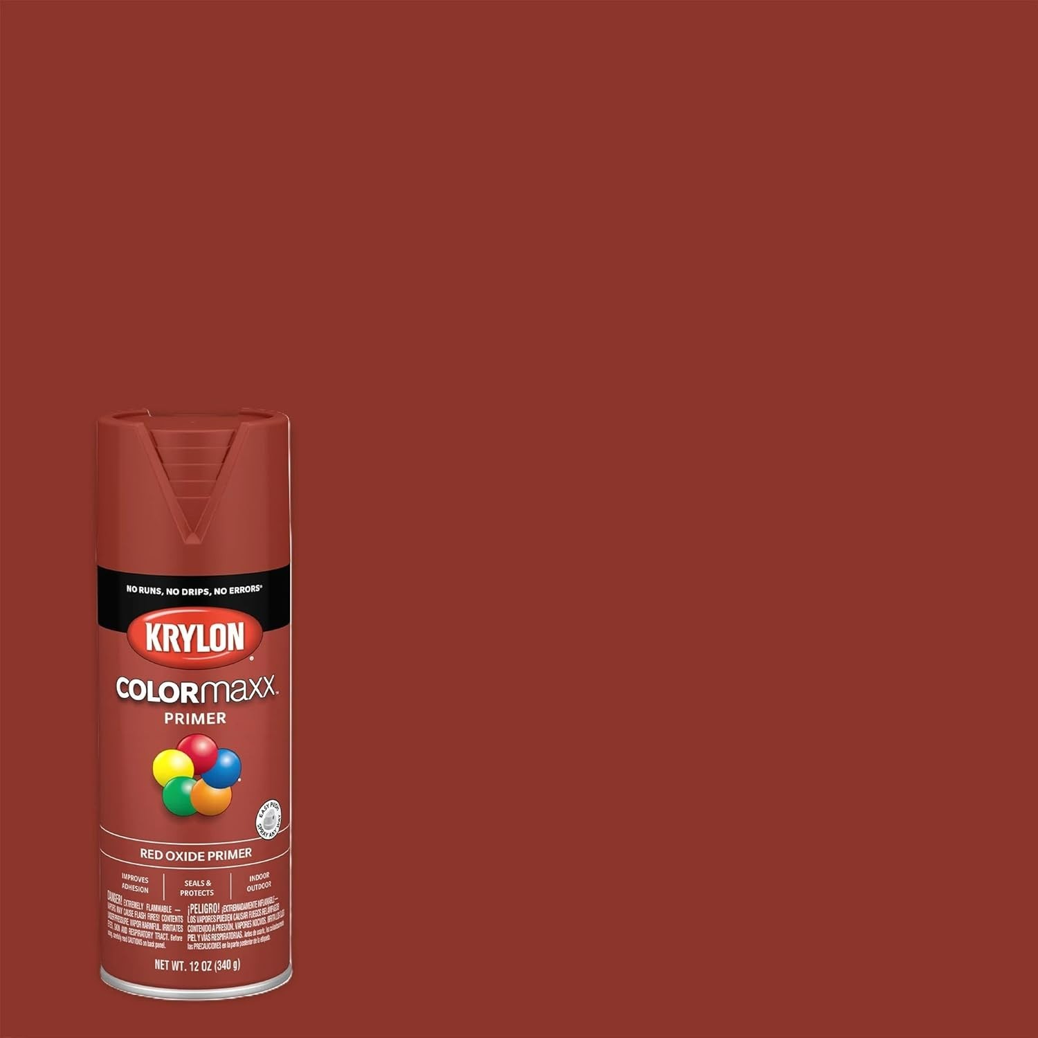 Fast-Drying Krylon COLORmaxx Primer Spray Paint – Red Oxide, DIY Essential 12oz