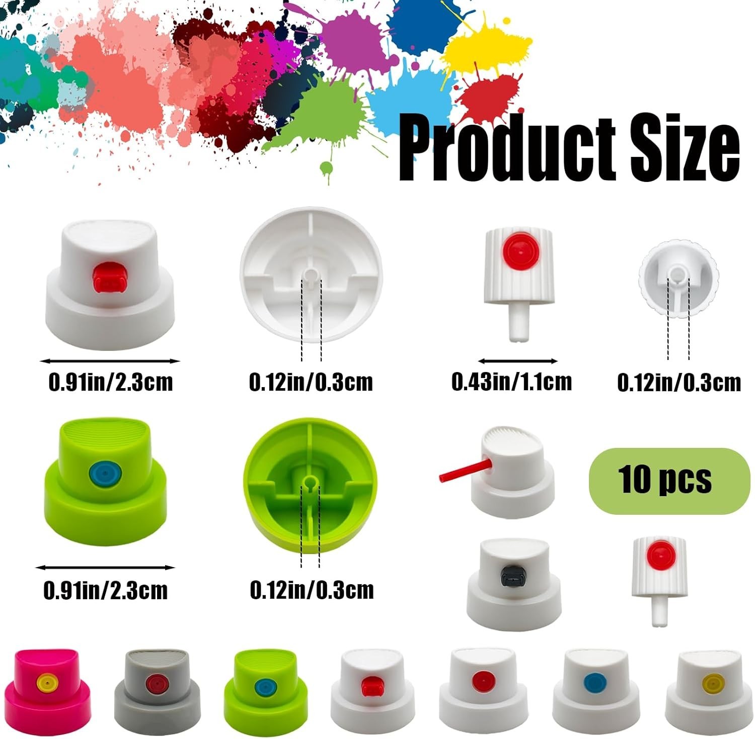 10 Pack Spray Can Nozzle Female Cans Universal Paint Nozzles Tips Replacement