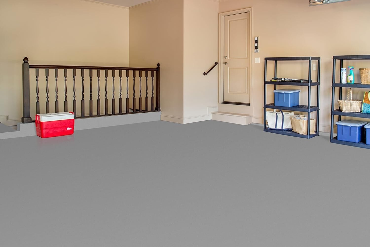 Slip-Resistant Satin Silver Gray Garage Floor Paint – 300-500 sq. ft. Coverage