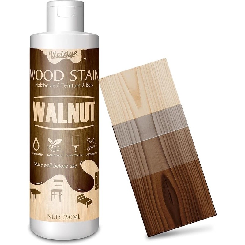 Non-Toxic Water Based Wood Stain Deep Color Coverage Indoor Outdoor Use