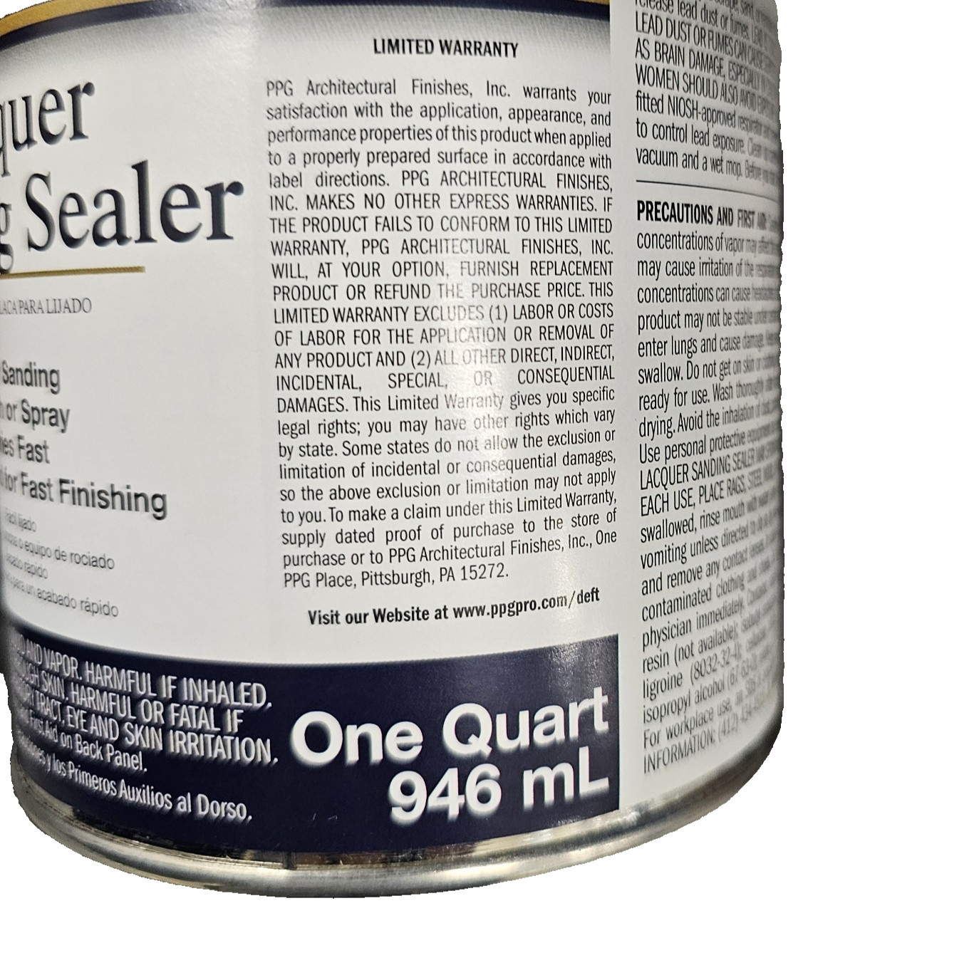 Lot of 3 – DEFT/PPG ARCHITECTURAL FIN DFT015/04 QT Lacquer Sand Sealer