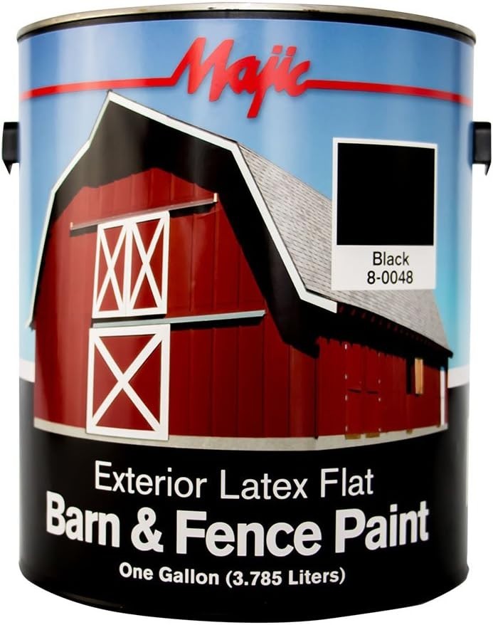 Paints Latex Flat Barn & Fence Paint, 1-Gallon, Black