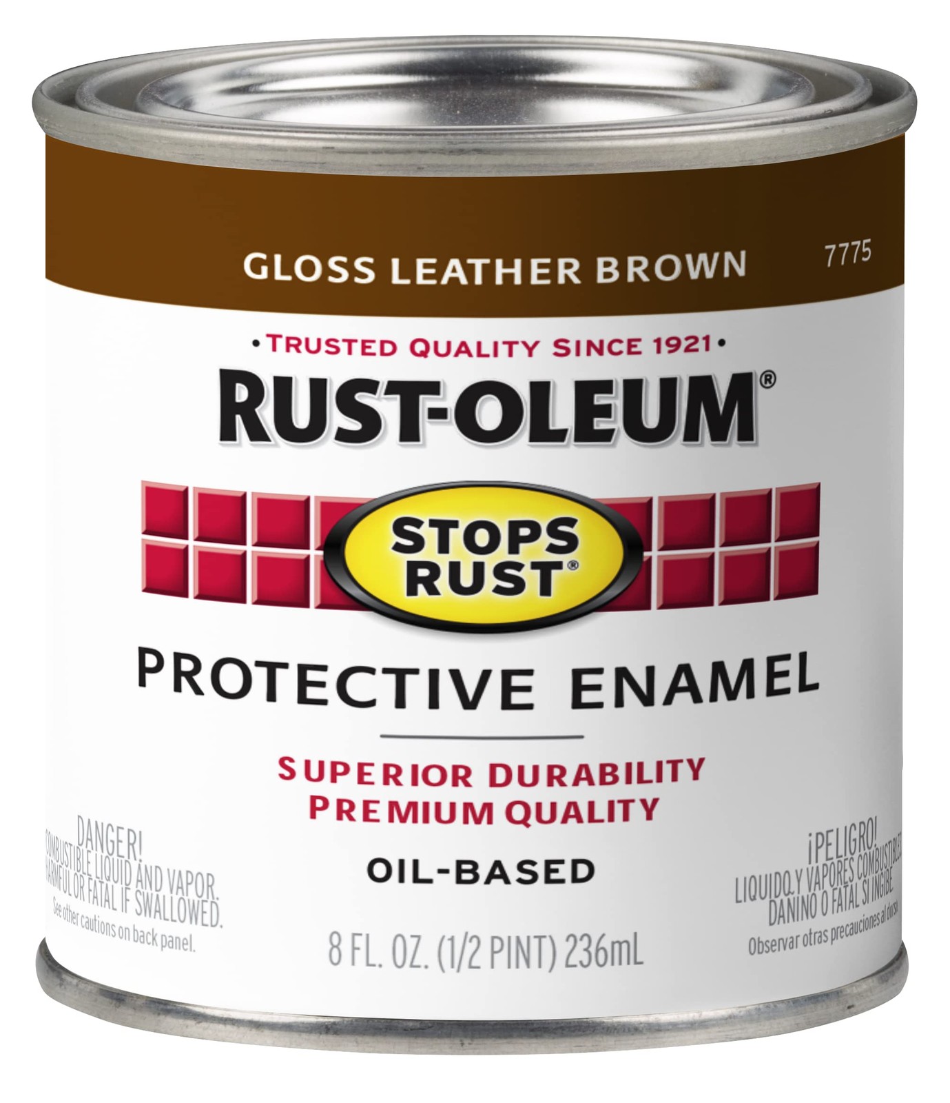 Rust Oleum Stops Rust Protective Enamel Paint 8 Oz Gloss Leather Brown