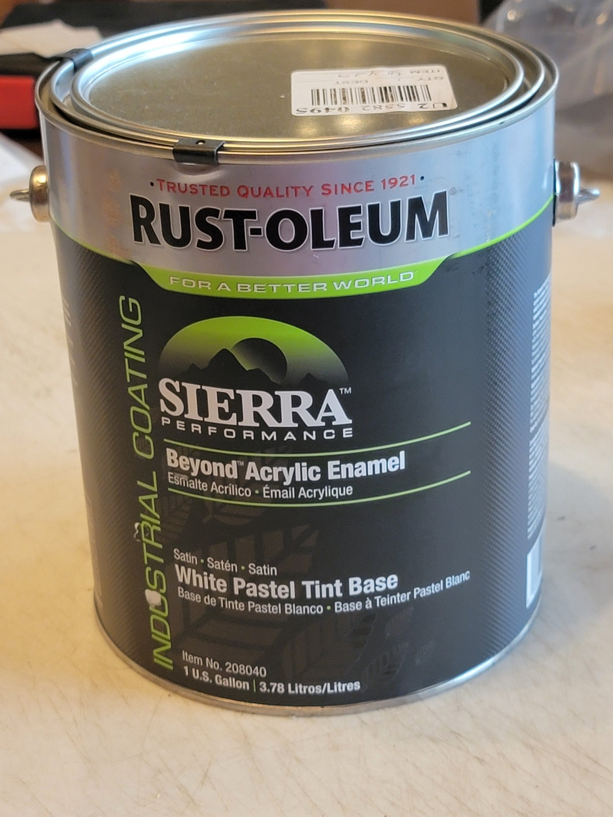 RUST-OLEUM 208040 Beyond Acrylic Enamel,Wht Pastel Tint Base, Satin, 1gal.