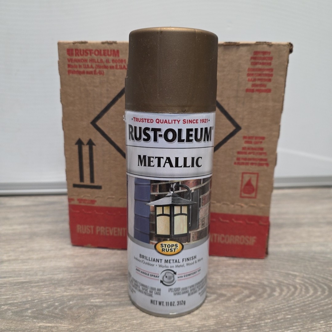 Case Of 6, Rust-Oleum Metallic Spray Paint, Antique Brass, Metallic, 11 Oz