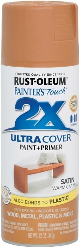CASE OF (6) RUSTOLEUM 267118 ULTRA COVER 2X SATIN WARM CARAMEL SPRAY PAINT