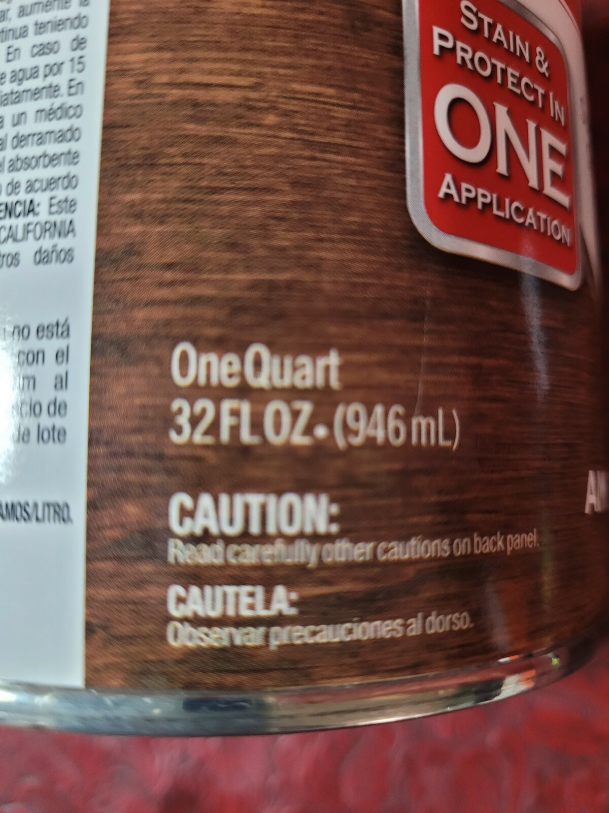 RUST-OLEUM Varathane Stain + Poly BLACK CHERRY Semi-Gloss 32oz water based NEW