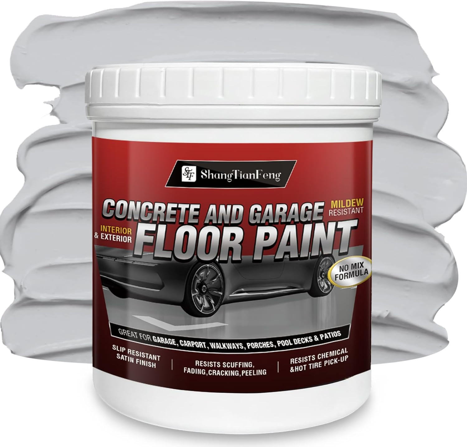 Professional Floor Paint Kit (1 Gallon) – Sea Gray Acrylic Concrete Coating for