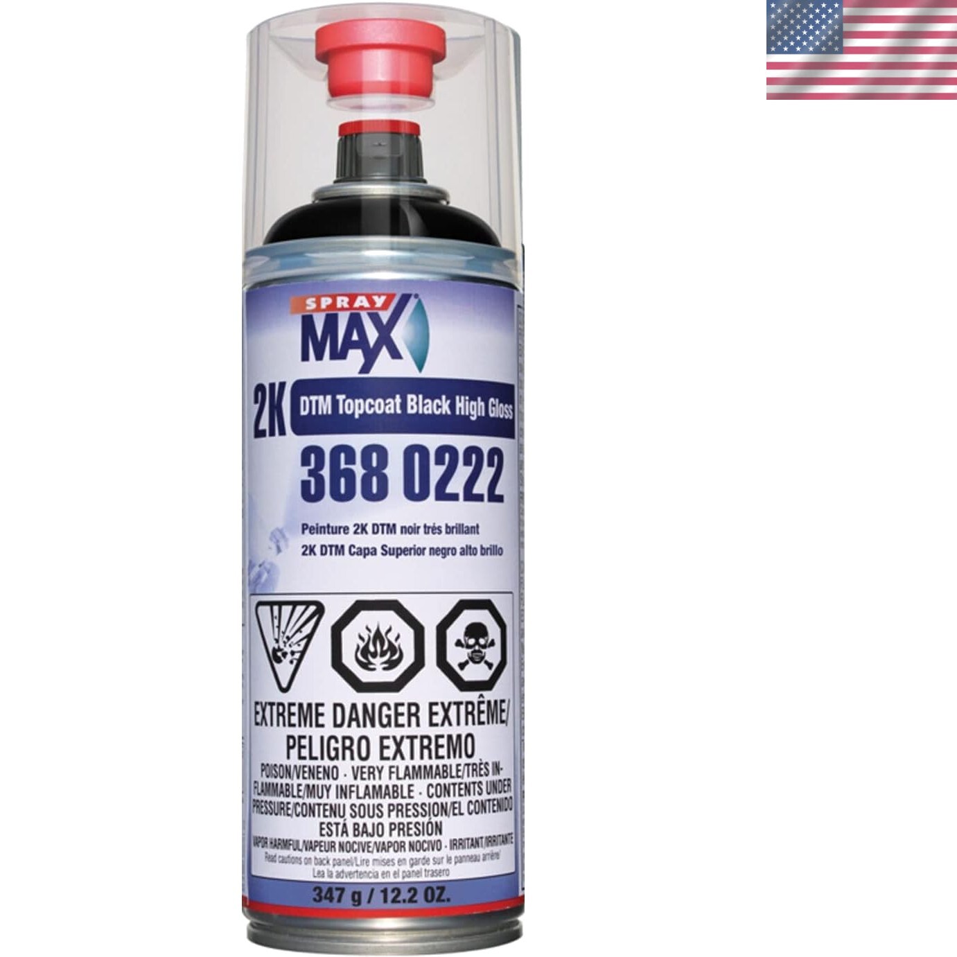 High-Quality DTM Topcoat – 12.2 oz Black Urethane Spray for Interior/Exterior