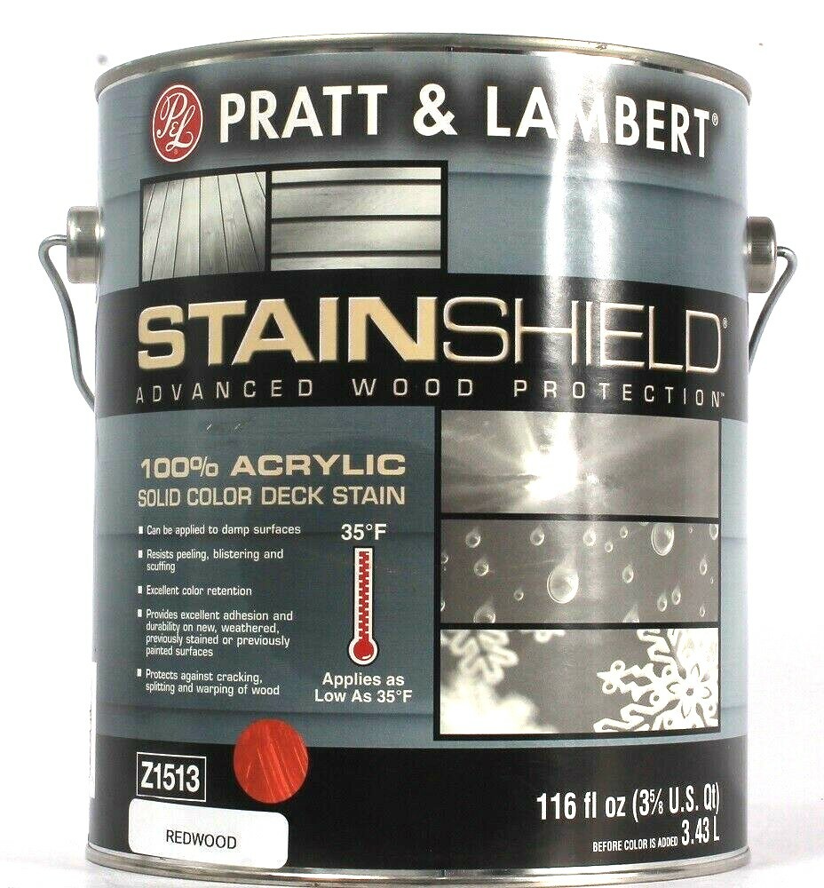 Pratt & Lambert 116 Oz StainShield Z1513 Redwood Acrylic Solid Color Deck Stain