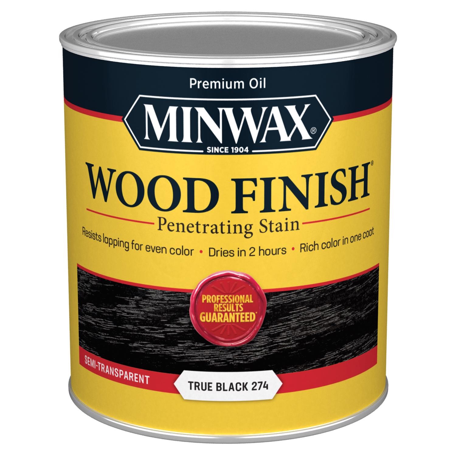 Minwax Semi-Transparent True Black Low VOC g/L Oil-Based Wood Stain 1 qt. for In