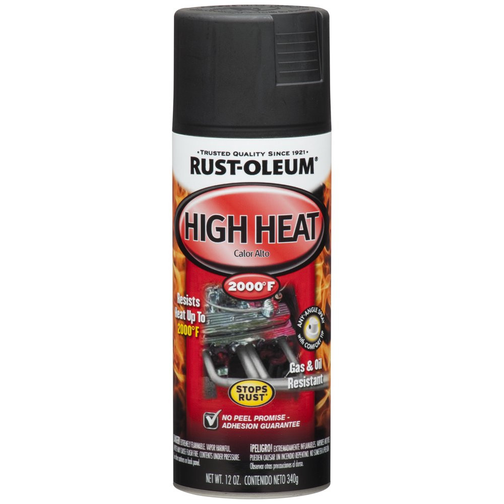 Automotive High Heat Protective Enamel Flat Spray Paint Rust-Oleum 12 Oz