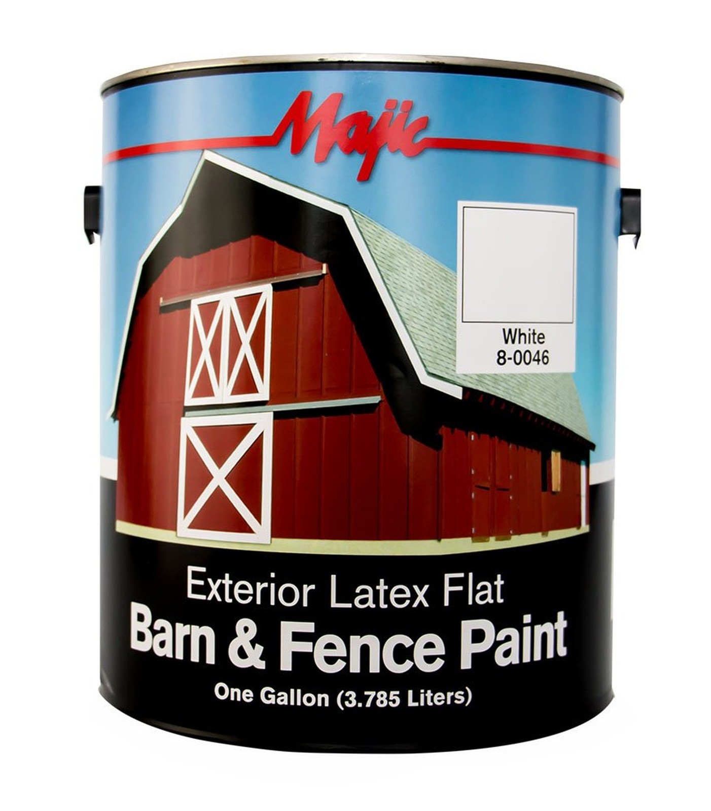 Majic Paints 8-0046-1 Latex Flat Barn & Fence Paint, 1-Gallon, White 1 Gallon