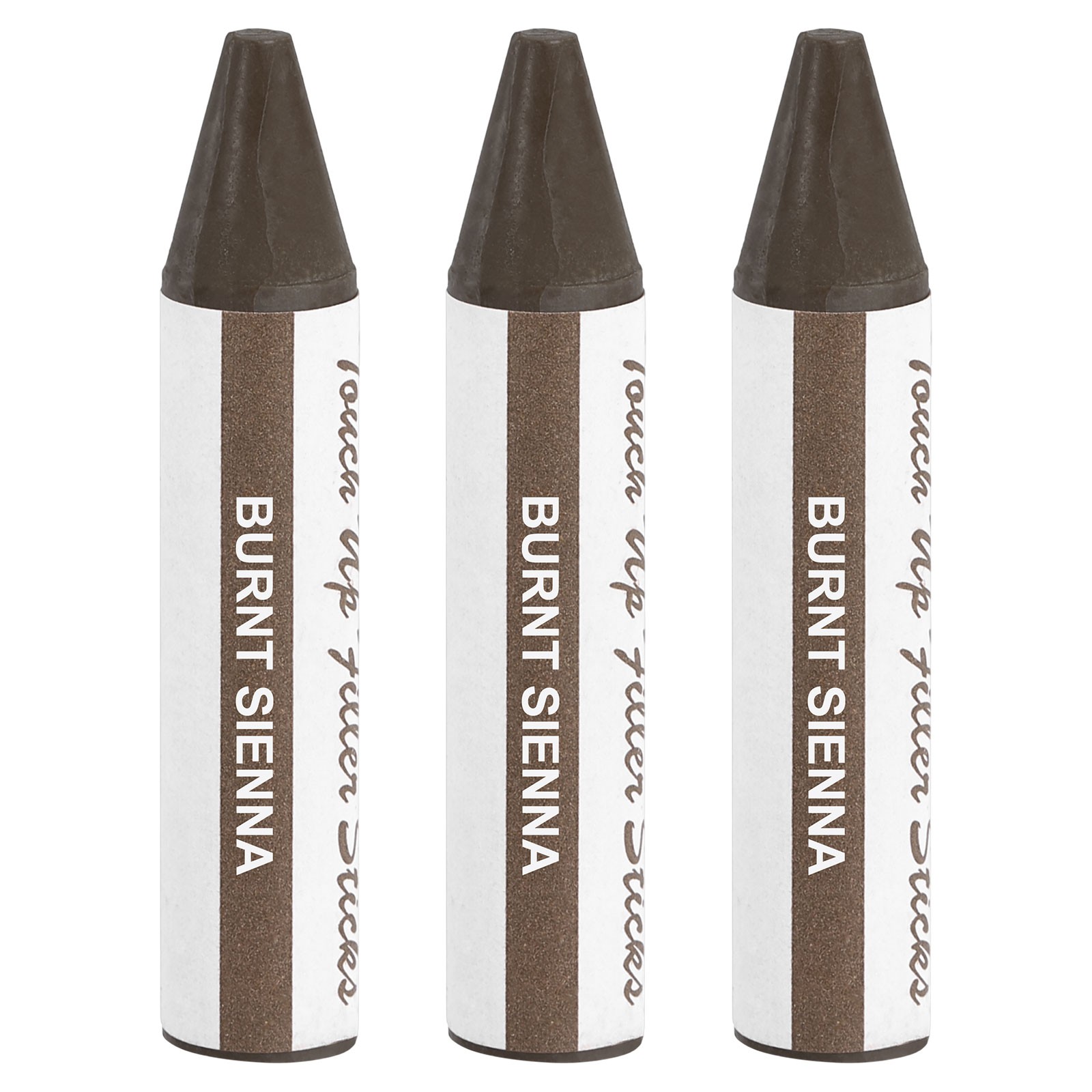 Wood Filler Stick, 3 Pcs Wax Sticks Wood Touch Up Markers, Burnt Sienna