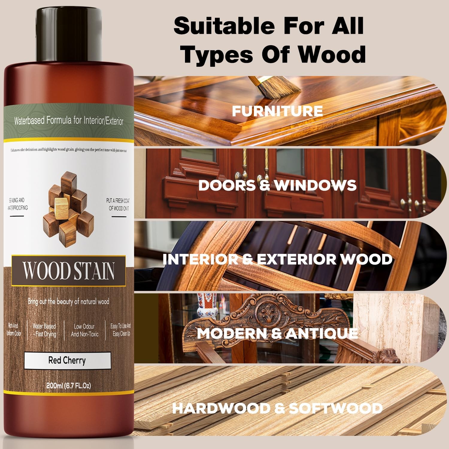 Wood Stain – Stain for Wood – Natural Stain for Furniture – Water Based | Fas…