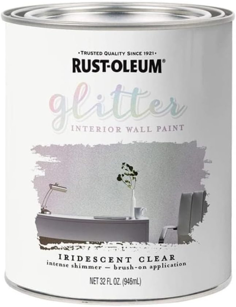 Glitter Interior Wall Paint 28oz Iridescent Shimmer for Drywall Wood Metal
