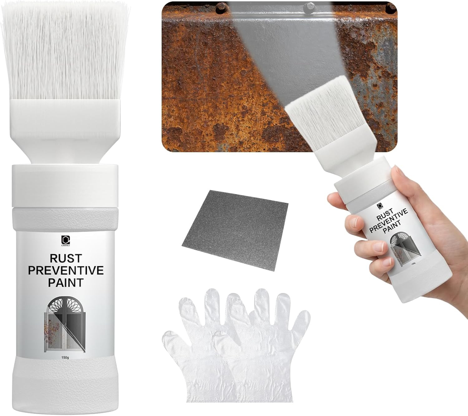 2-In-1 Rust Converter & Metal Primer with Brush(5.29 Oz), Stops & Prevents Corro