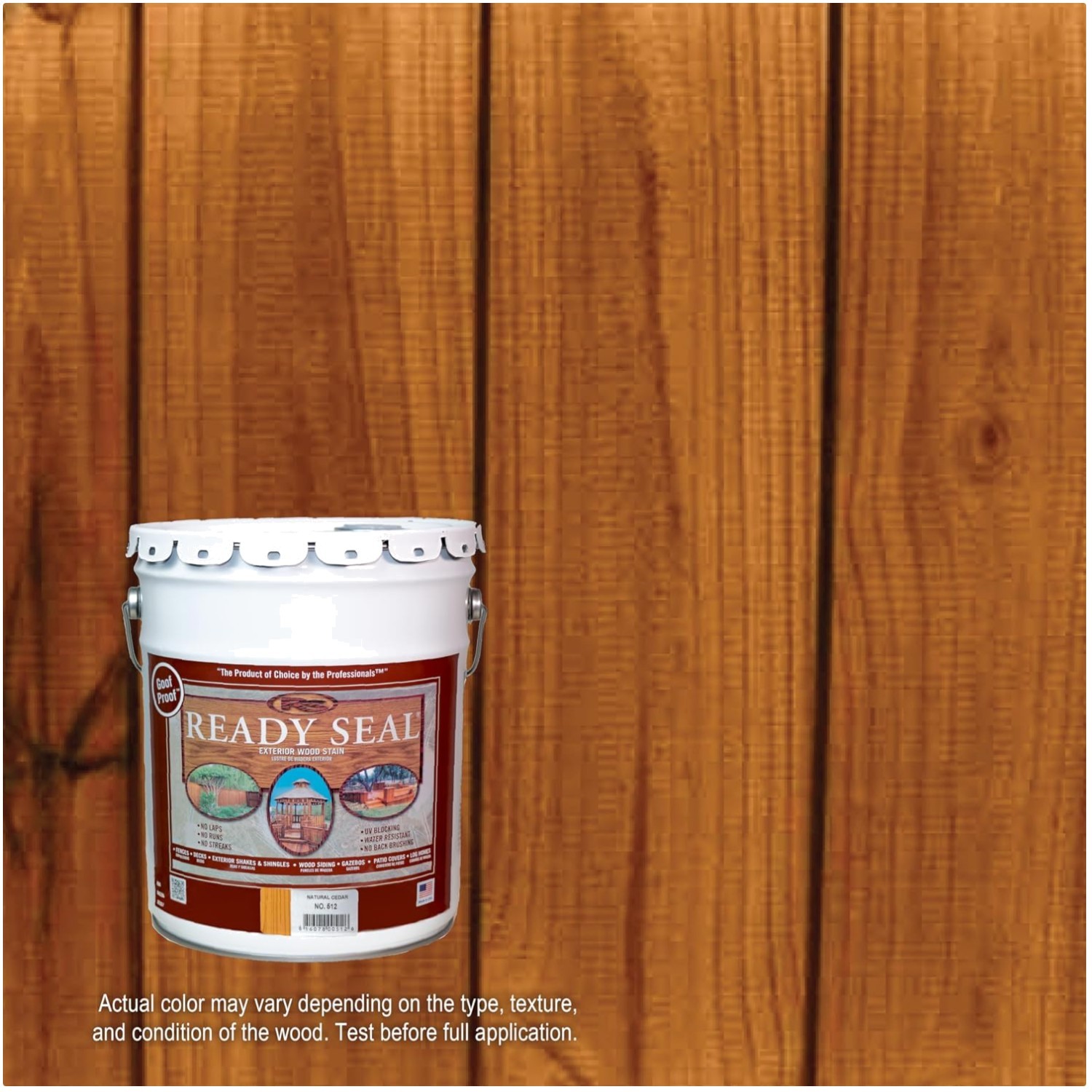 Goof Proof Exterior Stain, Natural Cedar, 5 Gallon