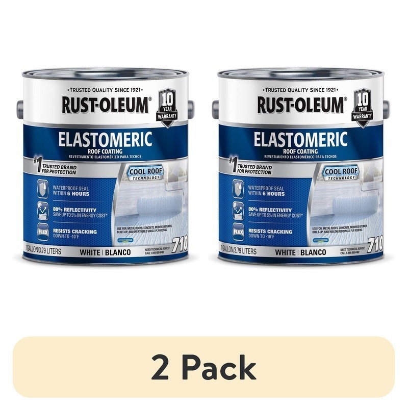 Elastomeric Roof Coating 2 Pack Waterproof Weather Resistant Roof Sealant New