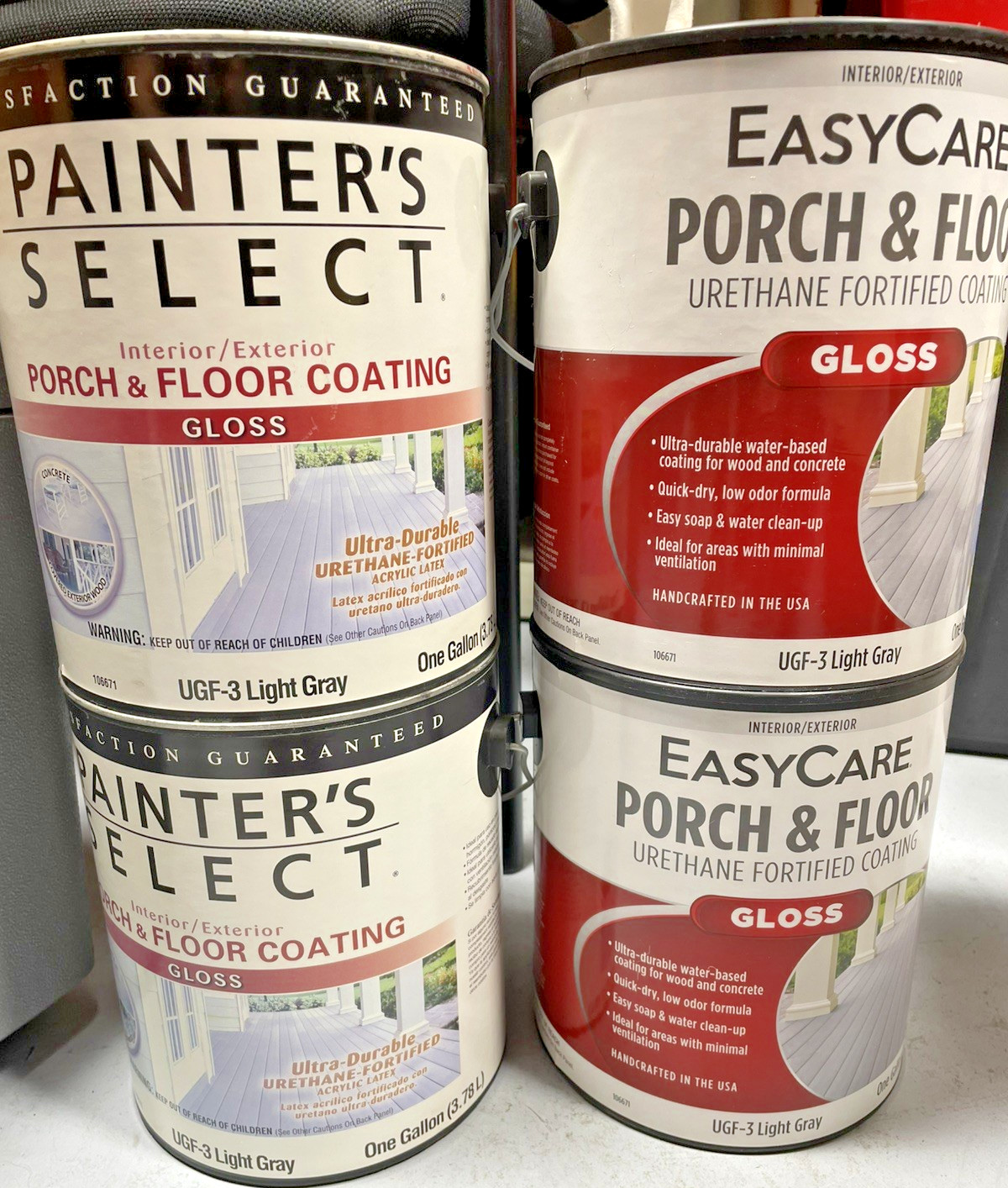 4 Gallons Light Gray UGF-3 Paint – EasyCare & Painter’s Select – Wood Concrete