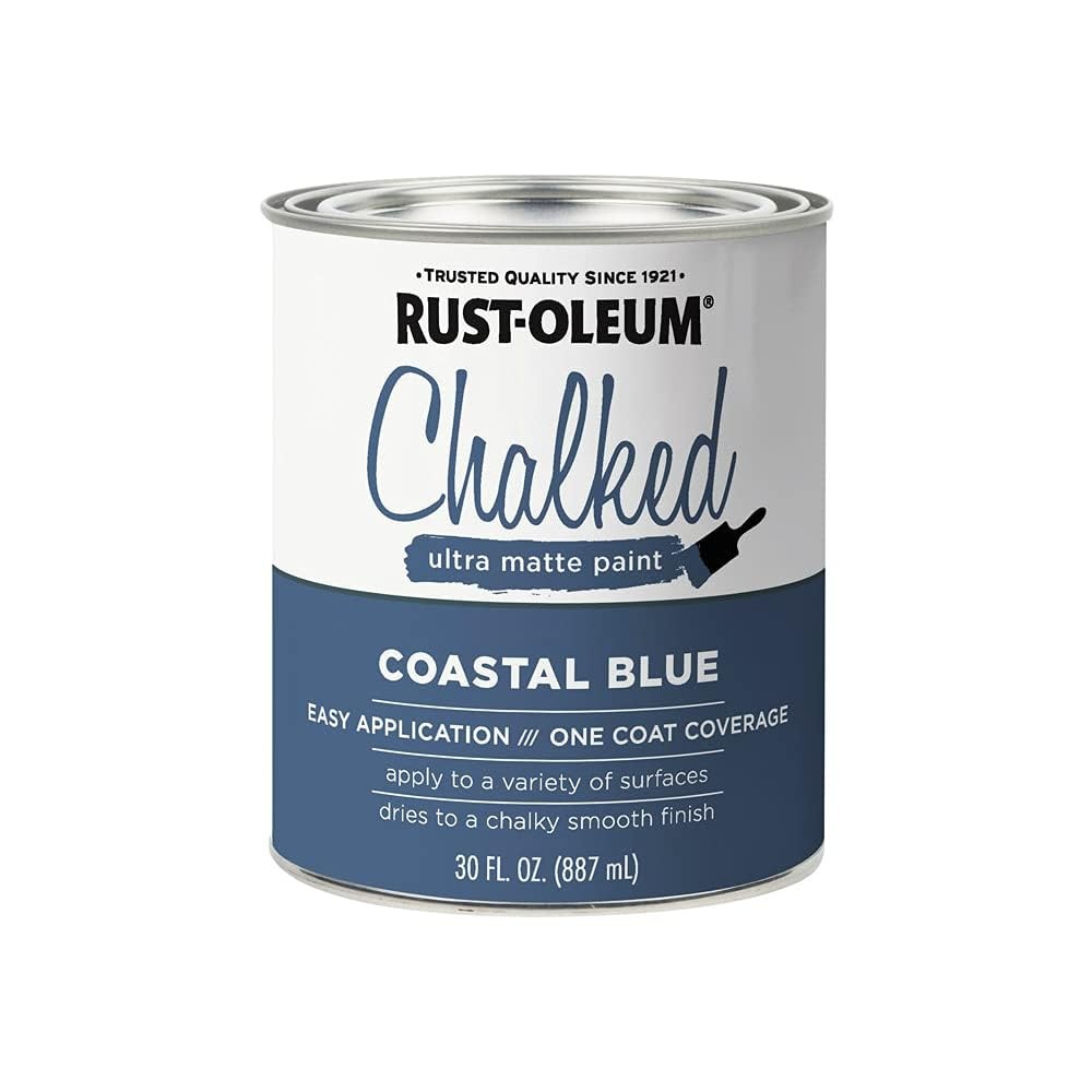 Rust Oleum Chalked Paint Coastal Blue 30 Ounce Ultra Matte Finish Easy Use