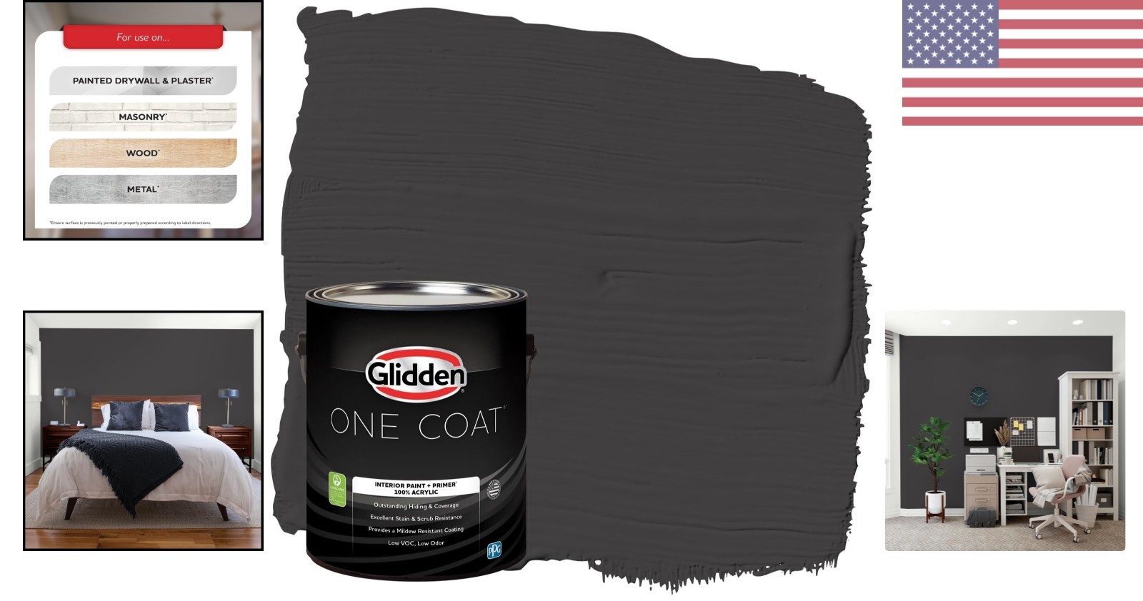 Washable 1 Gallon Flat Black Magic Paint + Primer for Effortless Room Makeovers