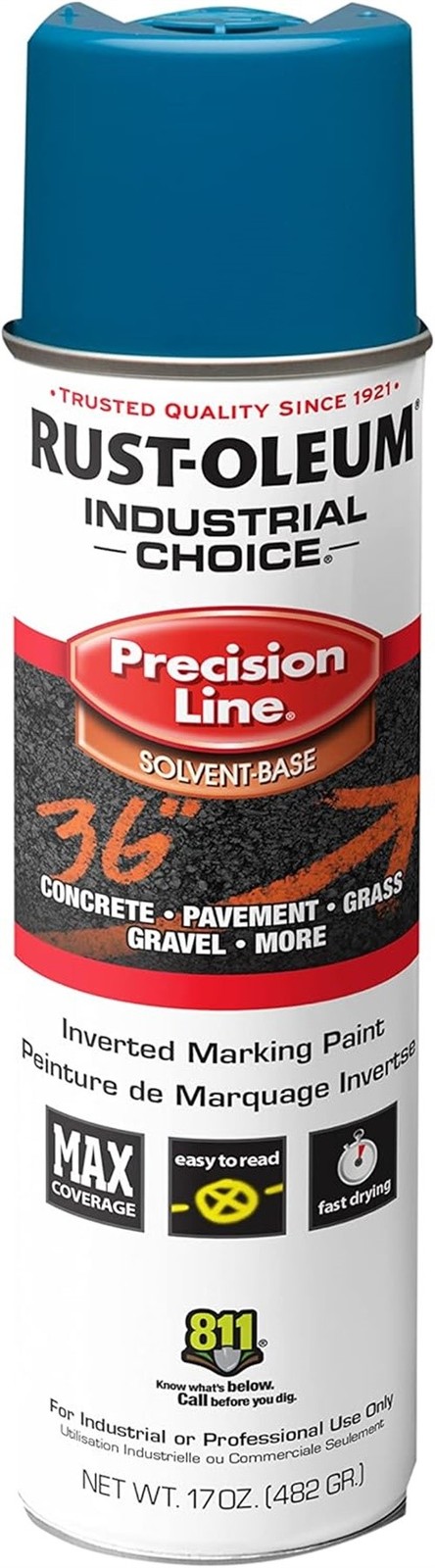 Rust-Oleum 203022 Caution Blue Semi-Gloss Marking Paint 17 oz. (12-pack)