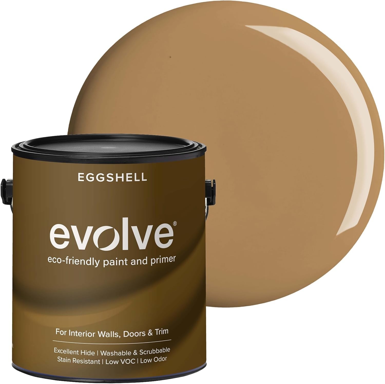 Interior/Exterior Eco-Friendly Paint – Low Sheen Eggshell, 1-Gallon Autumn Brown