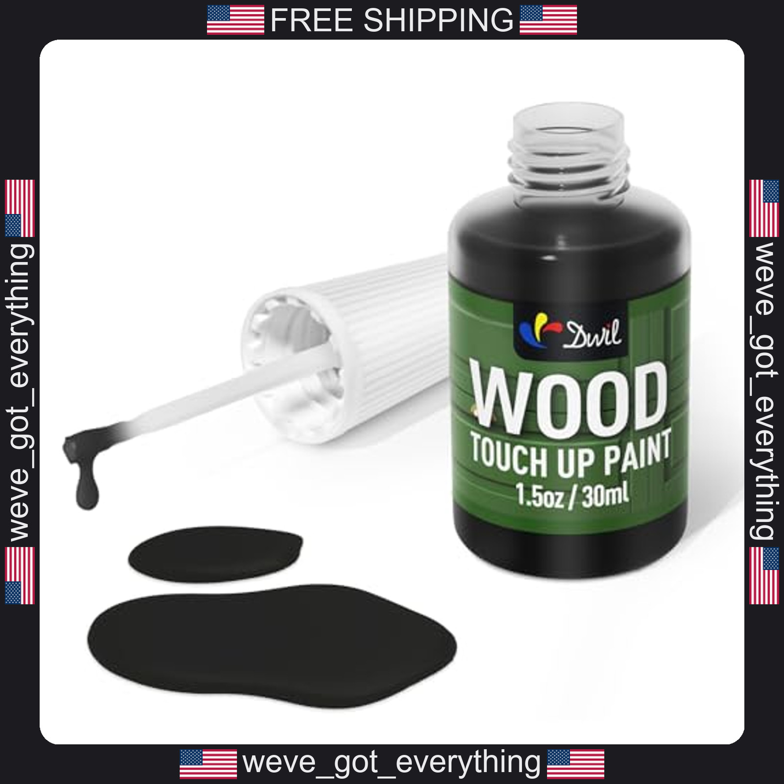 Wood Touch Up Paint Pen Black for Furniture Cabinets Doors