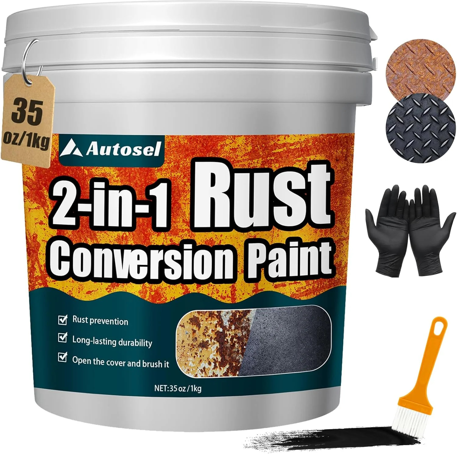 2-in-1 Rust Converter & Metal Primer, Stops Rust,Rust Inhibitor Paint for Metal,