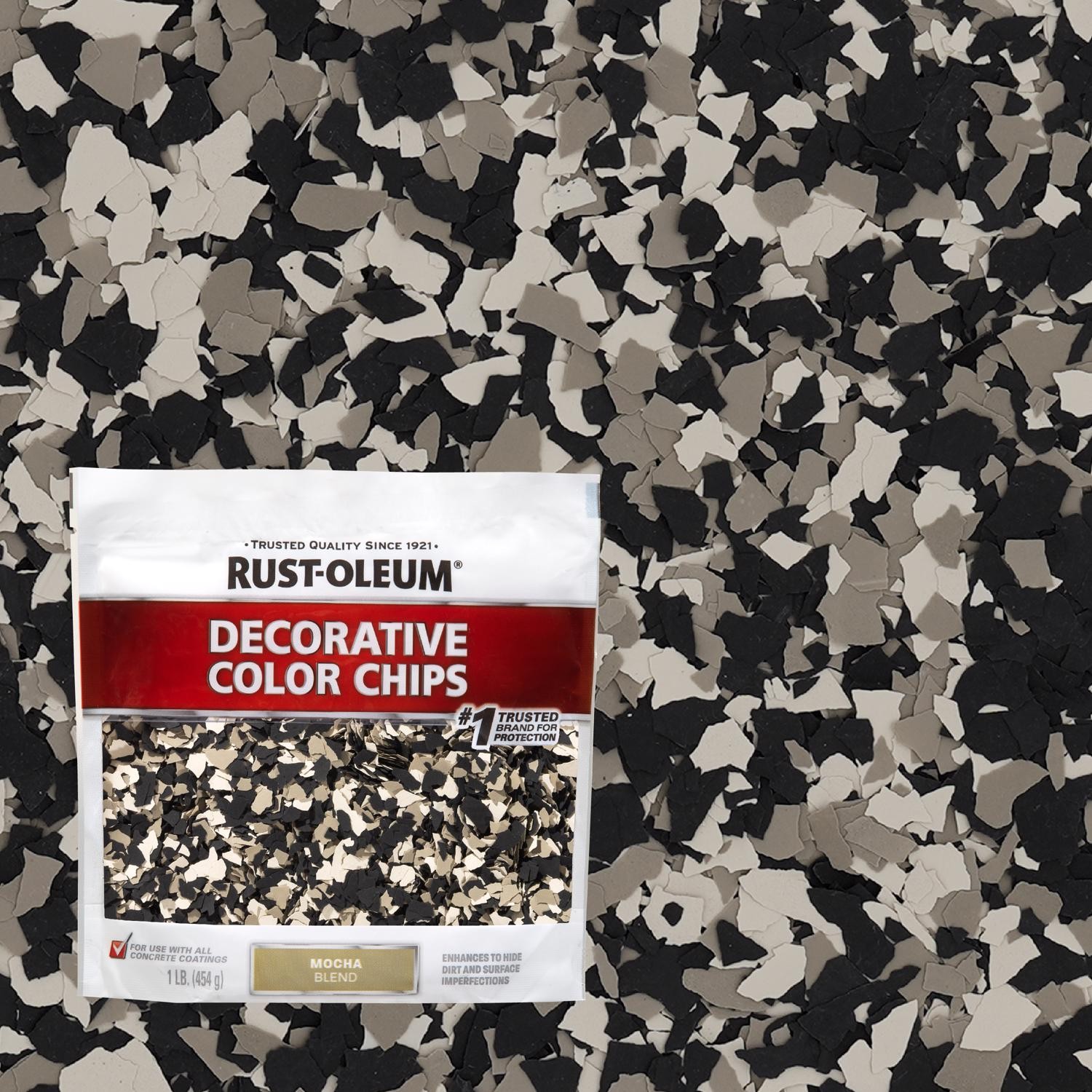 Rust-Oleum EpoxyShield Indoor and Outdoor Mocha Blend Decorative Color Chips 1lb