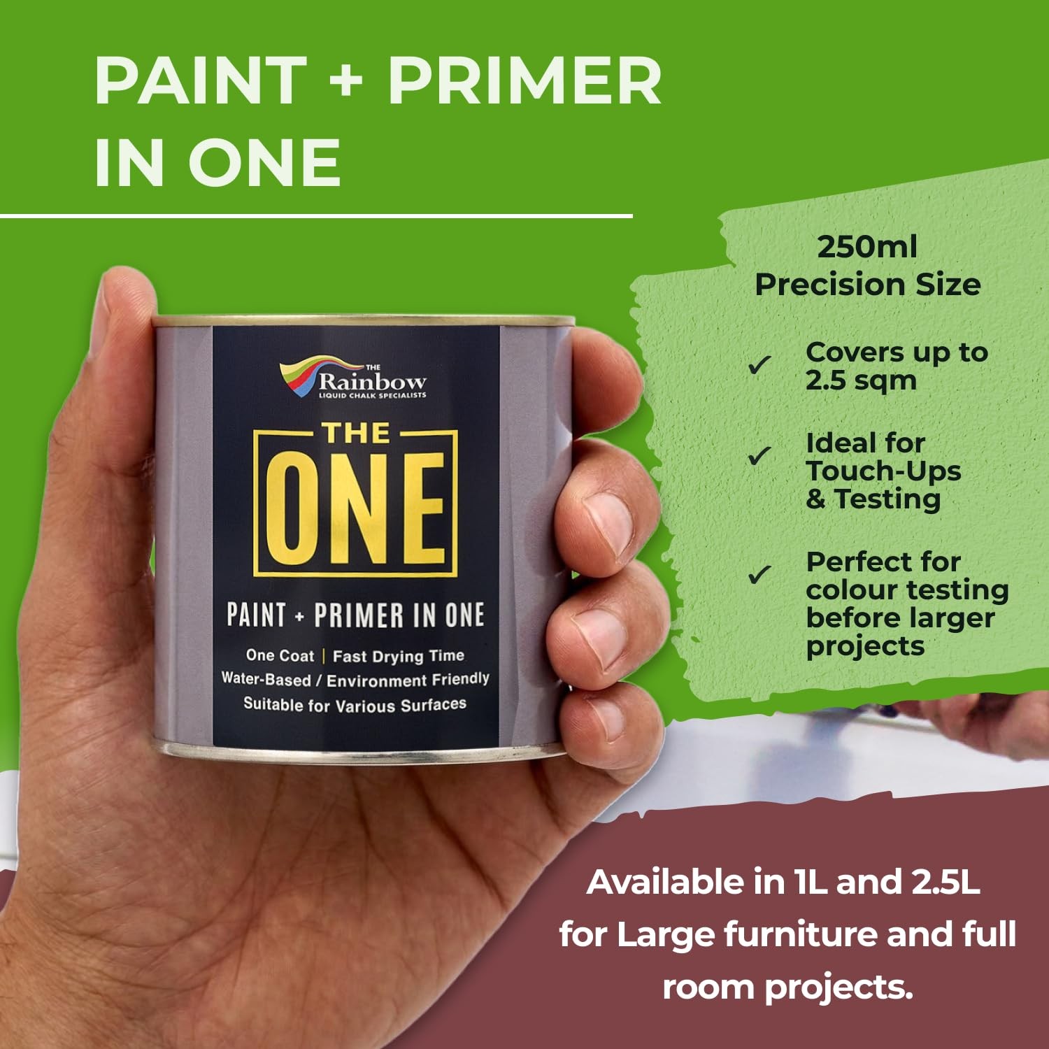 All-In-One Paint Primer Deep Red Matte 8.5 Fl Oz 250ml 1 Coat Indoor Outdoor Use