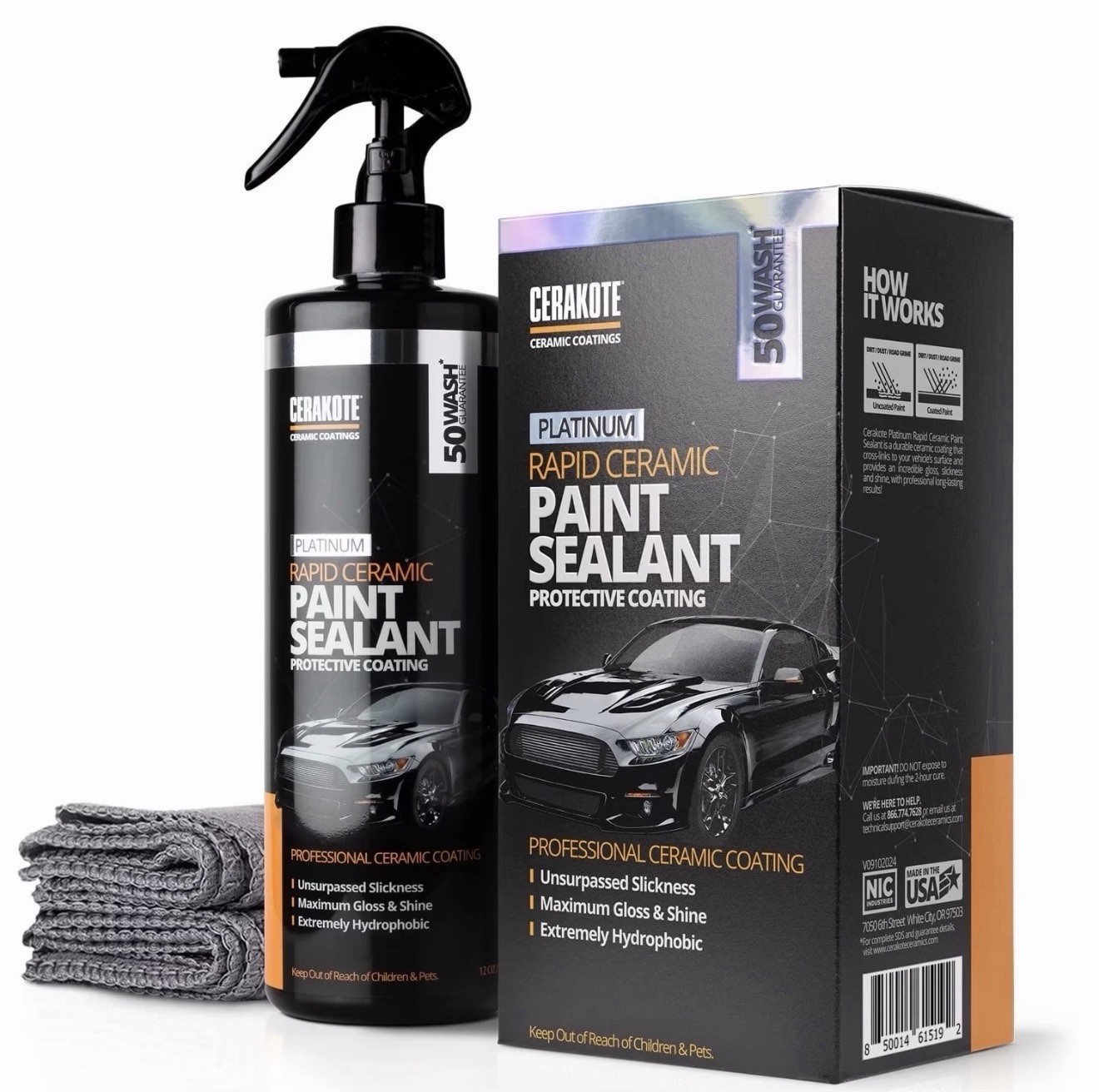 Cerakote Platinum Rapid Ceramic Paint Sealant Kit, High Gloss Protective Coating
