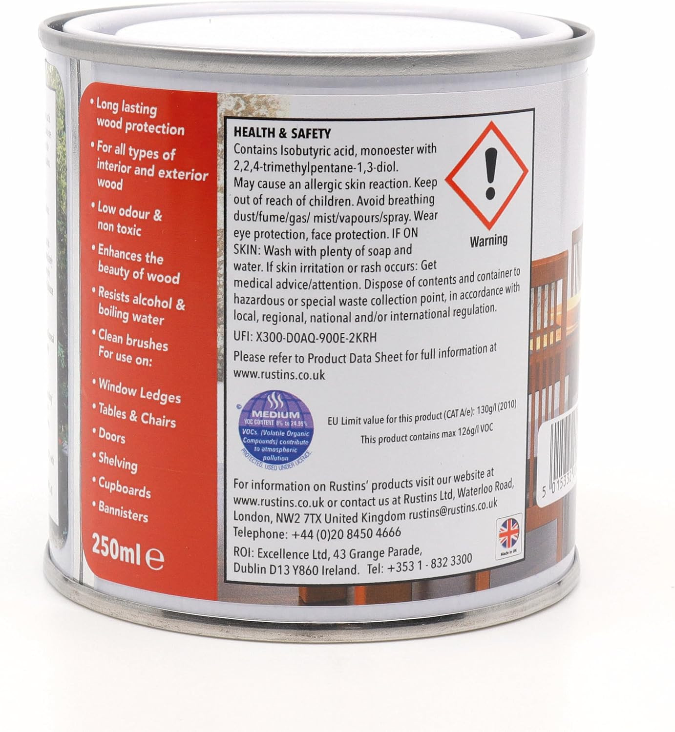 Quick Dry Polyurethane Varnish Gloss Clear 250Ml