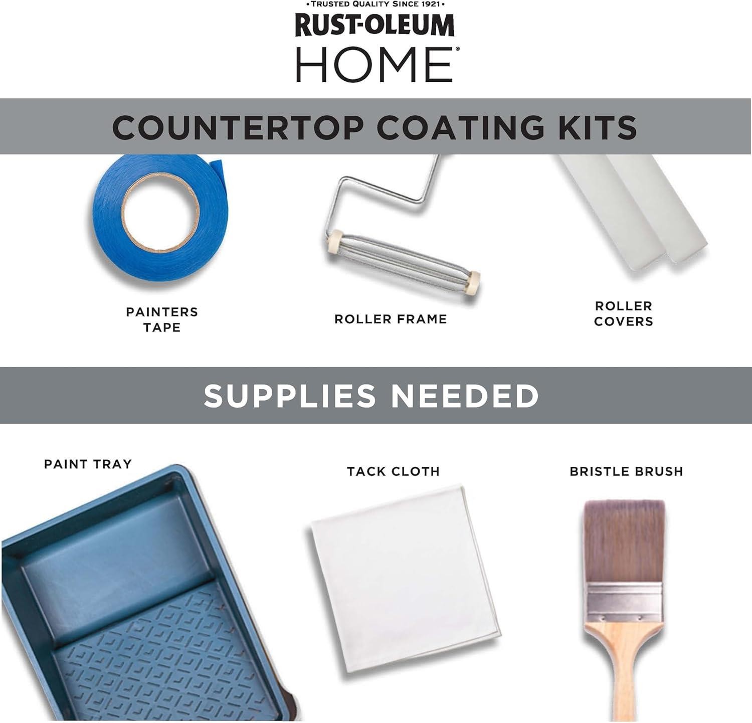 Rust-Oleum HOME Countertop Coating Kit, Ultra White Tint Base, Satin – 384962