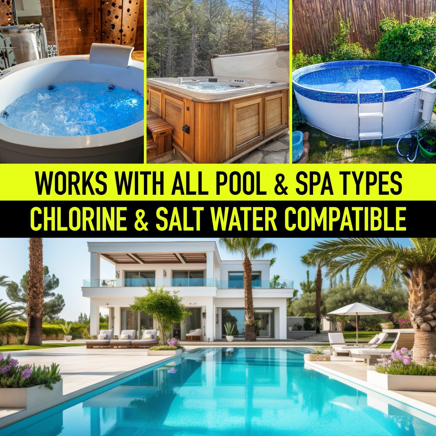 Pool Leak Detection Dye Kit – with 2 Precision Applicators Fluorescent Yellow