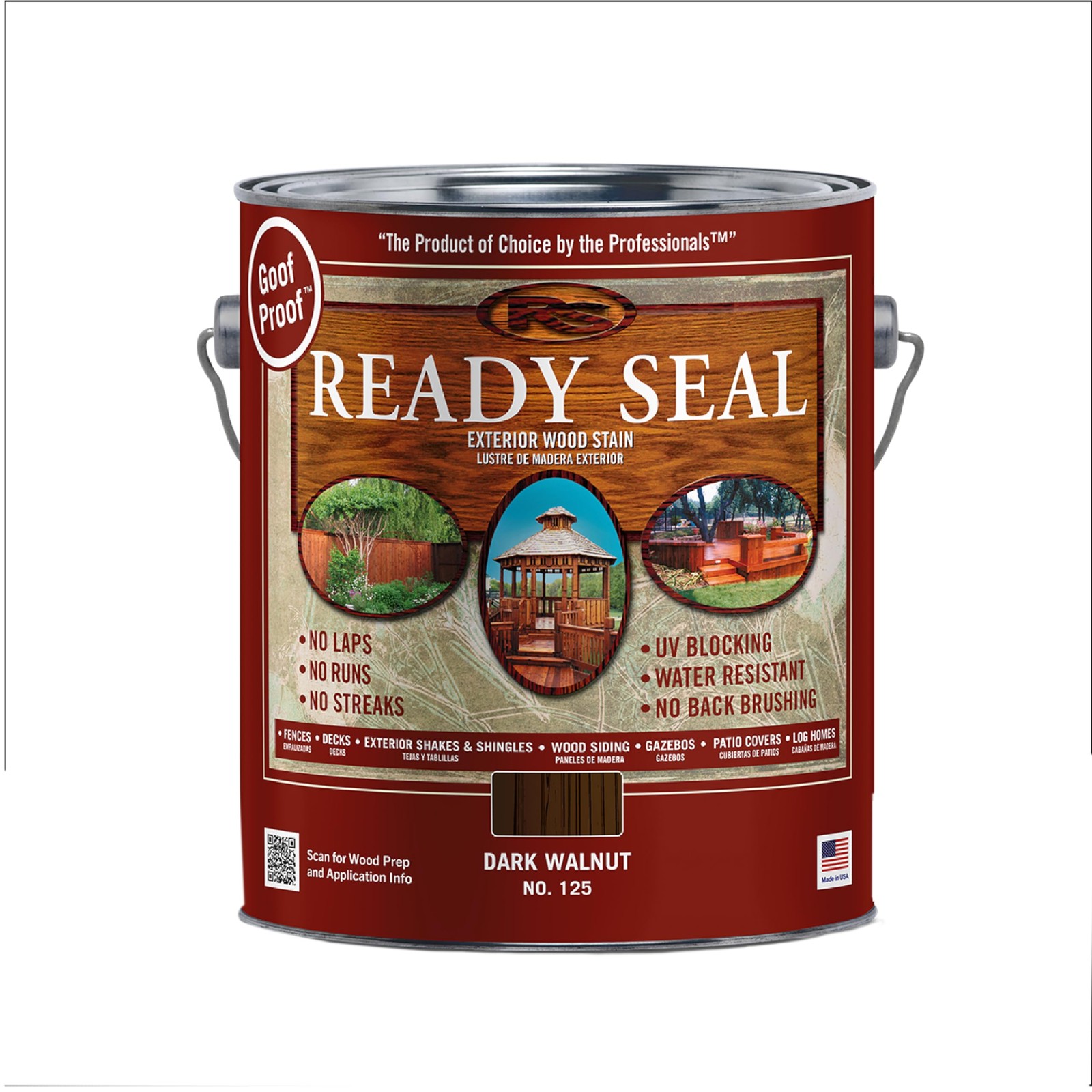 125 Stain and Sealer, Dark Walnut, 1 gal, Can