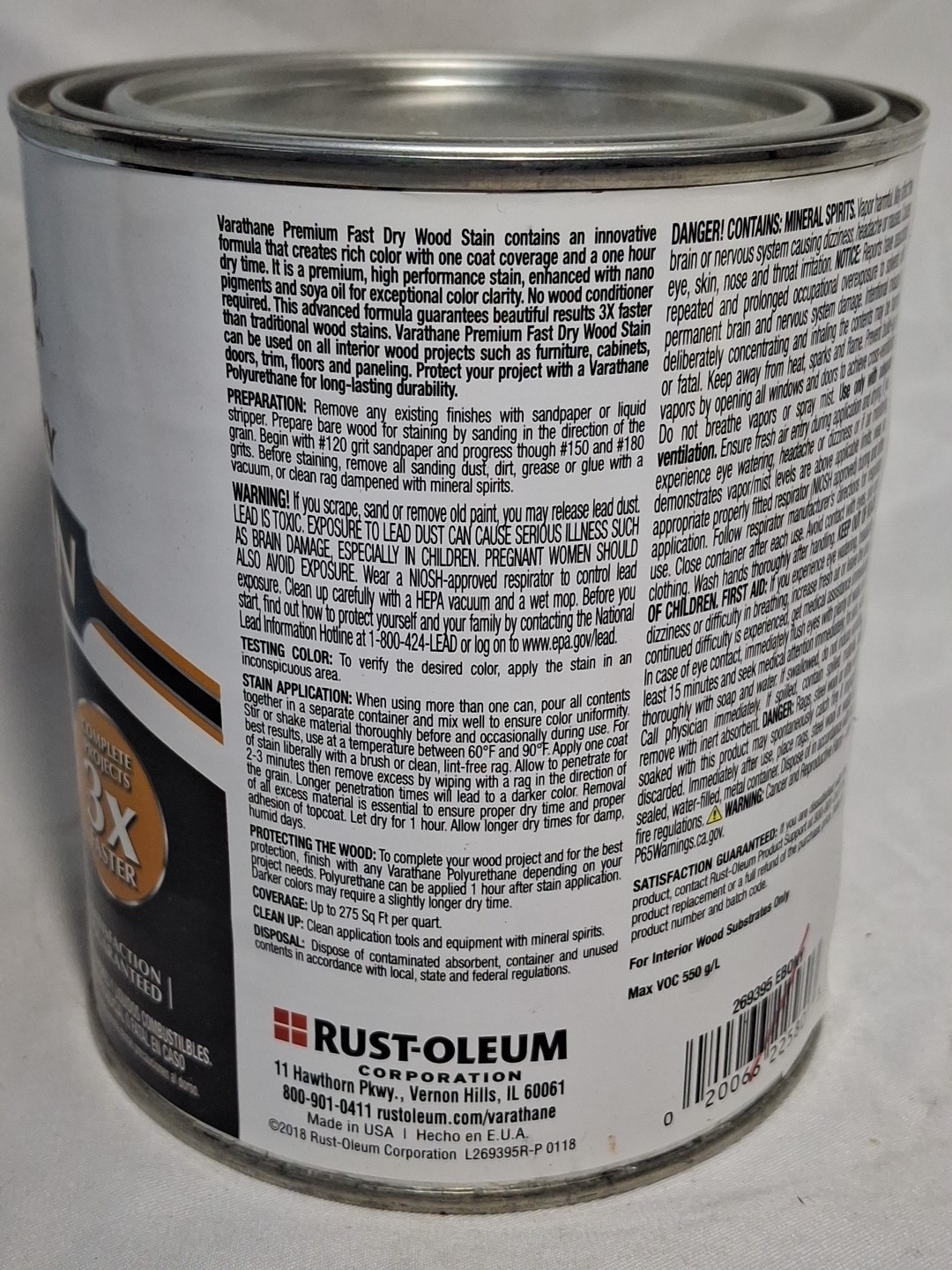 Varathane 1 Quart ” EBONY” Fast Dry Oil Based Wood Stain for Interior Projects