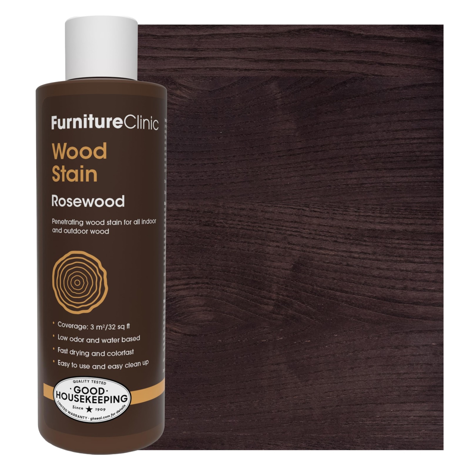Furniture Clinic Wood Stain | Rosewood | Water 250ml / 8.5 Fl Oz,