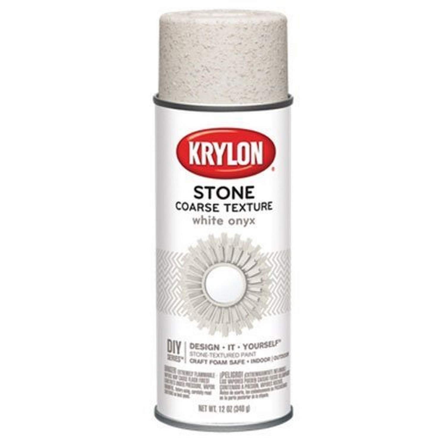 Coarse Stone Textured Spray Paint, White Onyx, 12 oz – Durable Finish for Crafts