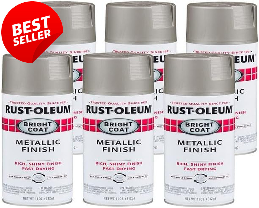 Stops Rust Metallic Spray Paint 11oz Aluminum Bright Coat 6 Pack – US
