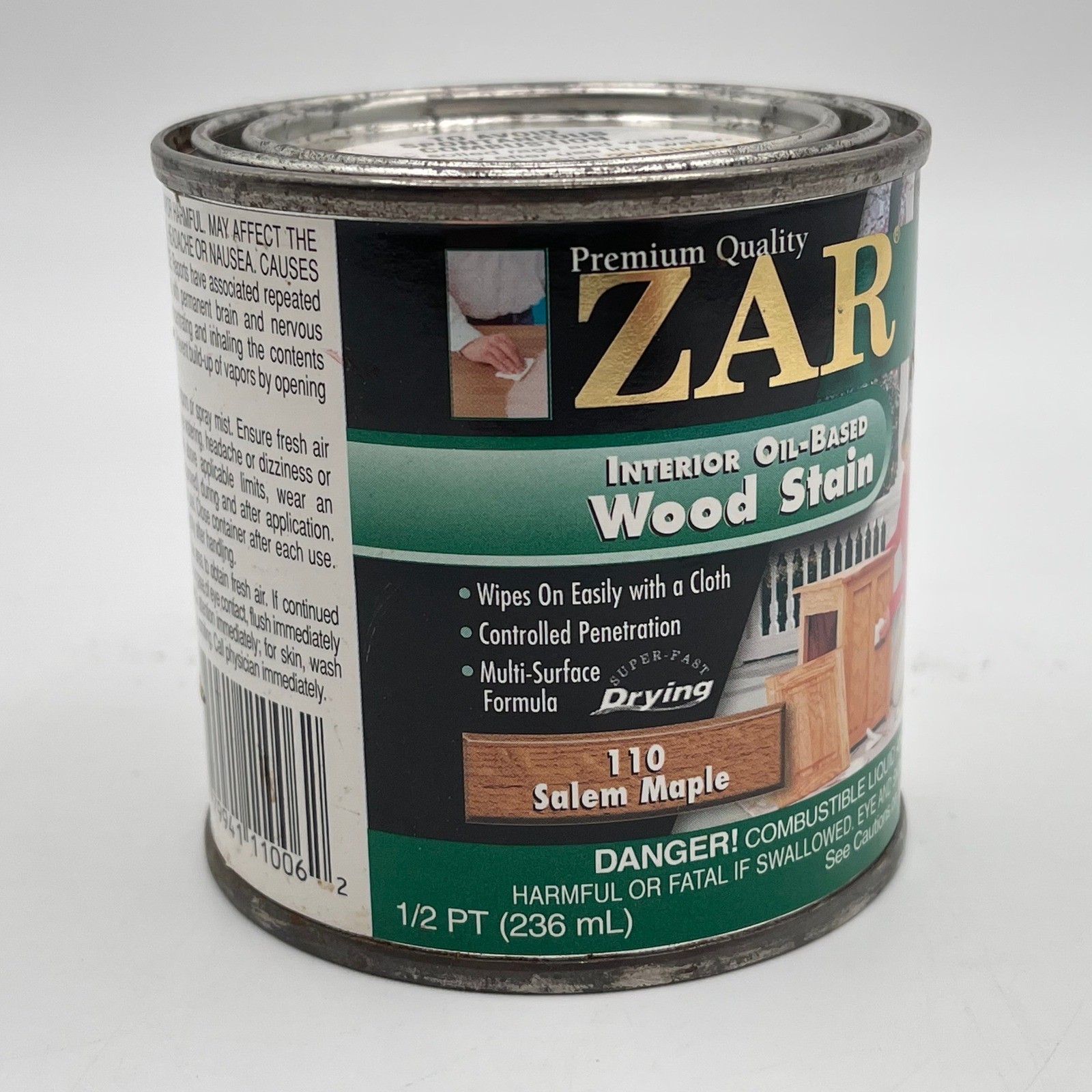 ZAR Interior Oil-Based Wood Stain 110 Salem Maple 1/2 PT 236 mL Fast Drying