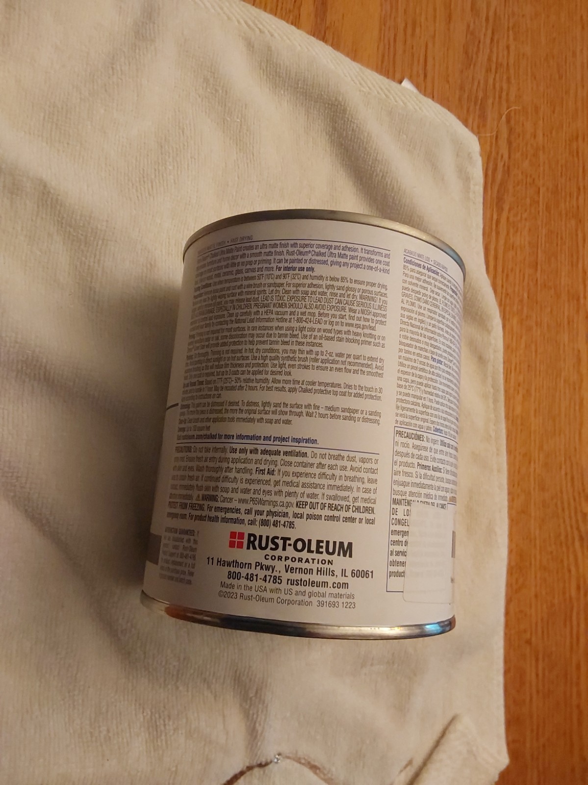Ultra Matte Chalked Paint, Linen White Color, Interior/Exterior, Quart Sm.Dented