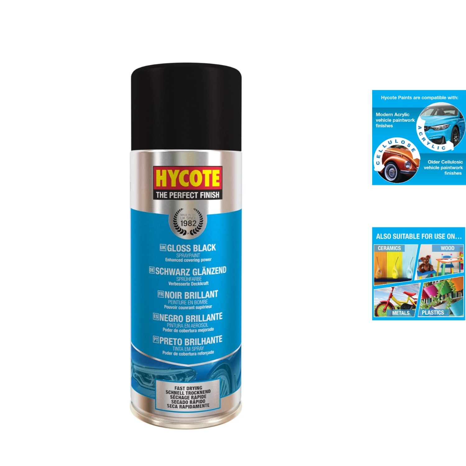 Gloss Black Spray Paint, 13.5 Oz – Fast Drying & UV Resistant for DIY Projects