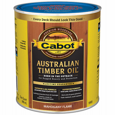 Cabot 19459-05 Australian Timber Oil Wood Stain Finish, Mahogany Flame, Qt. –