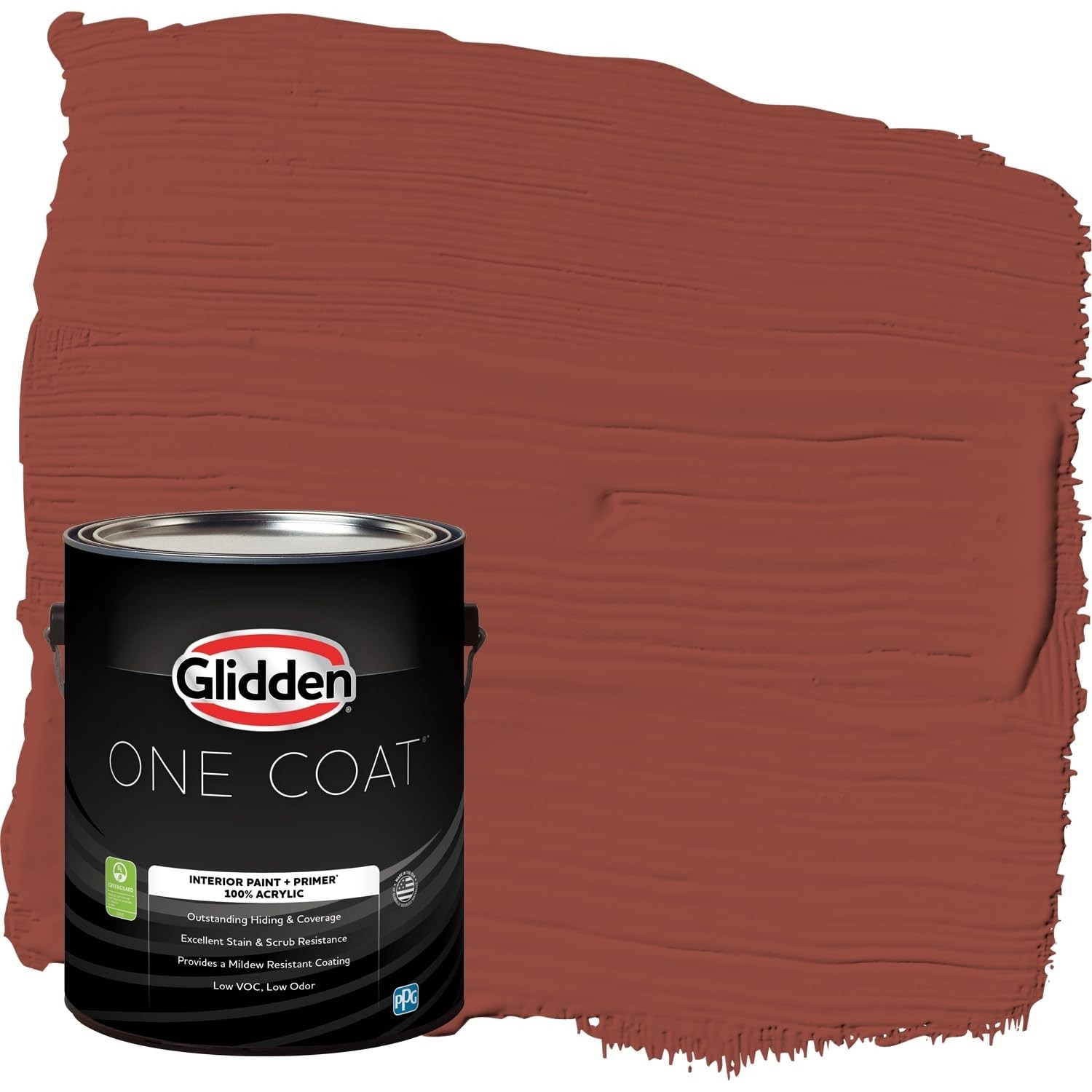 Glidden Interior Paint + Primer: Red/Cedar Chest, One Coat, Eggshell, 1-Gallon
